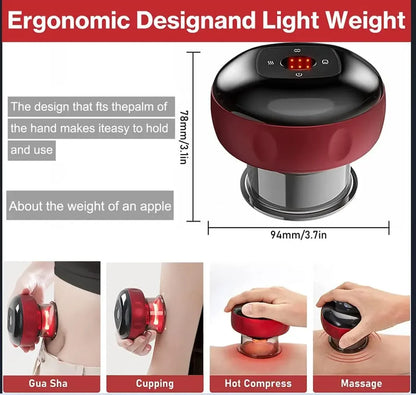 Electric Vacuum Cupping Massage Anti Cellulite Magnet Therapy Wireless Guasha Scraping Fat Burner Slimming Body Scraping Cupping