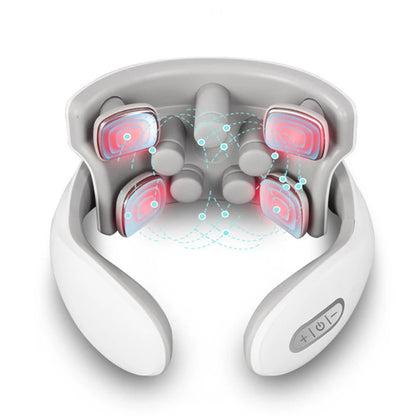 Smart Shoulder And Neck Massager Cervical Spine Physical Kneading Physiotherapy Massage Hot Compress Cooling Voice Neck Massager