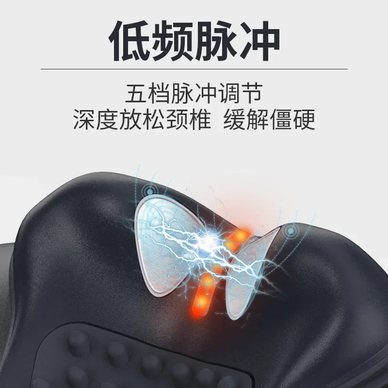Cervical massager neck heating cervical spine pulse massager acupressure pillow cervical traction massage pillow