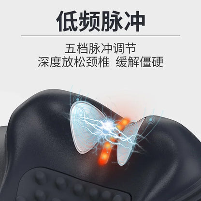 Cervical massager neck heating cervical spine pulse massager acupressure pillow cervical traction massage pillow