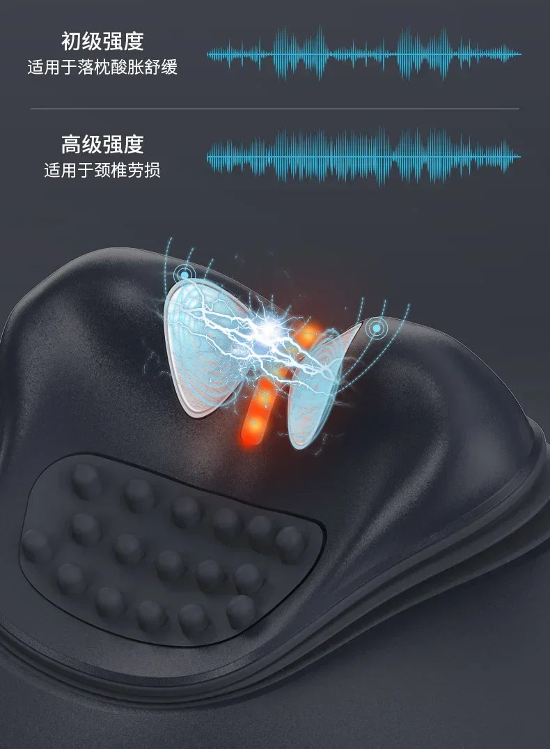 Cervical massager neck heating cervical spine pulse massager acupressure pillow cervical traction massage pillow