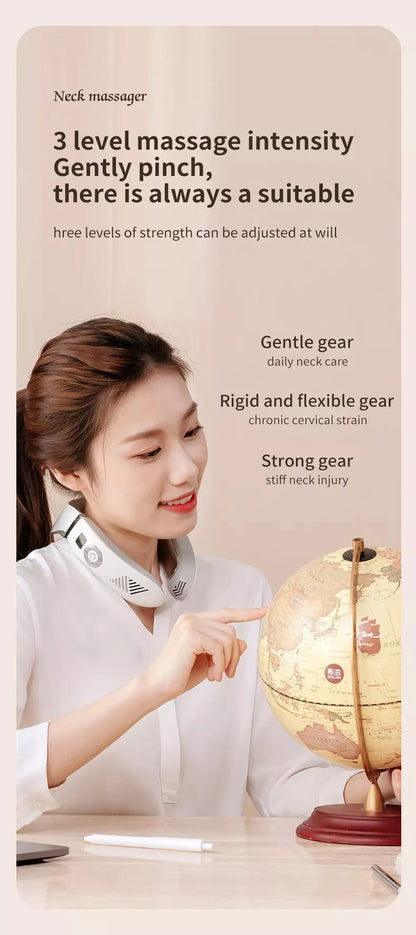 Smart Shoulder And Neck Massager Cervical Spine Physical Kneading Physiotherapy Massage Hot Compress Cooling Voice Neck Massager