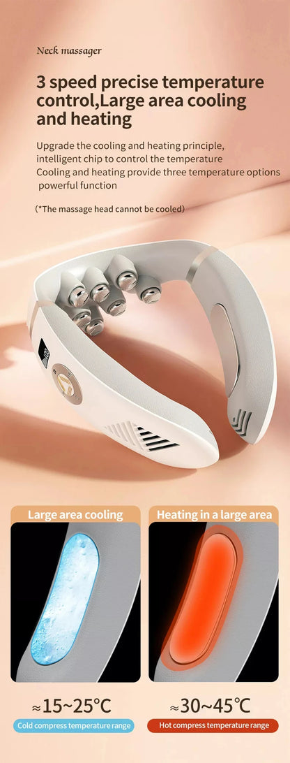 Smart Shoulder And Neck Massager Cervical Spine Physical Kneading Physiotherapy Massage Hot Compress Cooling Voice Neck Massager