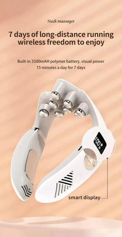 Smart Shoulder And Neck Massager Cervical Spine Physical Kneading Physiotherapy Massage Hot Compress Cooling Voice Neck Massager