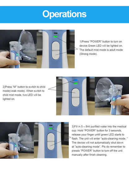 Medical Equipment Inhale Nebulizer Steam Inhaler Vaporiser Machine for Children Baby Ultrasonic Humidifier Inalador Nebulizador
