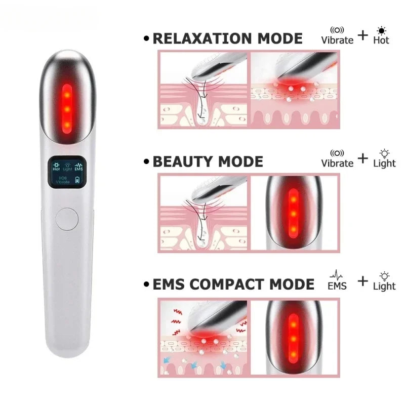 Electric Eye Massager ems Microcurrent Three Modes Constant Temperature Hot Compress Relax Eye Dark Circles Puffiness Skin care