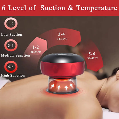 Electric Vacuum Cupping Massage Anti Cellulite Magnet Therapy Wireless Guasha Scraping Fat Burner Slimming Body Scraping Cupping