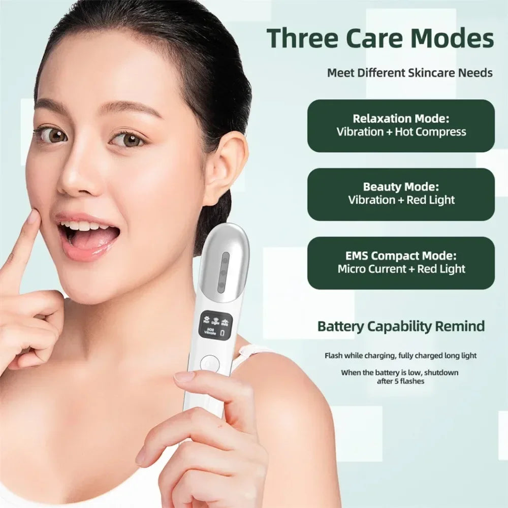 Electric Eye Massager ems Microcurrent Three Modes Constant Temperature Hot Compress Relax Eye Dark Circles Puffiness Skin care
