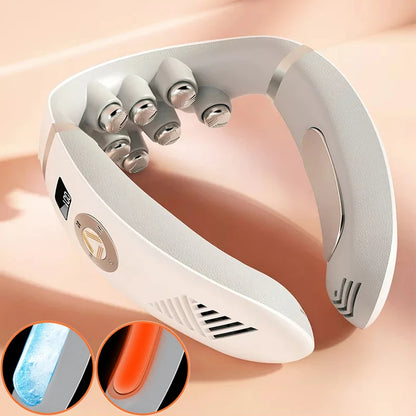 Smart Shoulder And Neck Massager Cervical Spine Physical Kneading Physiotherapy Massage Hot Compress Cooling Voice Neck Massager