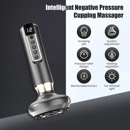 Electric Vacuum Suction Cup Cupping Massager GuaSha Anti Cellulite Beauty Health Scraping Infrared Heat Slimming Massage Machine