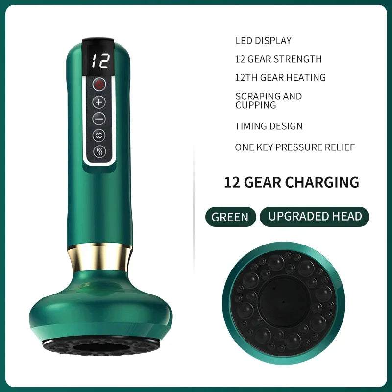 Electric Vacuum Suction Cup Cupping Massager GuaSha Anti Cellulite Beauty Health Scraping Infrared Heat Slimming Massage Machine