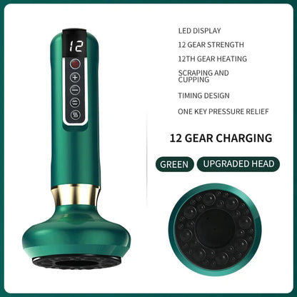 Electric Vacuum Suction Cup Cupping Massager GuaSha Anti Cellulite Beauty Health Scraping Infrared Heat Slimming Massage Machine