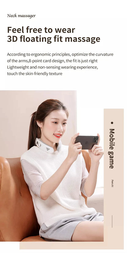 Smart Shoulder And Neck Massager Cervical Spine Physical Kneading Physiotherapy Massage Hot Compress Cooling Voice Neck Massager