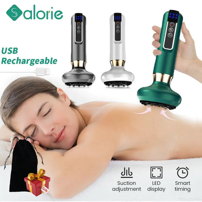 Electric Vacuum Suction Cup Cupping Massager GuaSha Anti Cellulite Beauty Health Scraping Infrared Heat Slimming Massage Machine