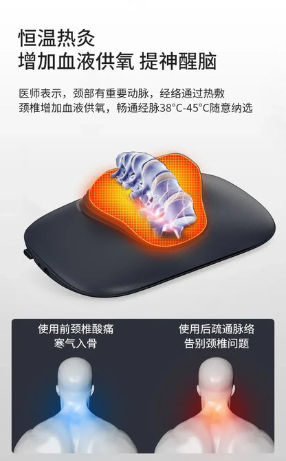 Cervical massager neck heating cervical spine pulse massager acupressure pillow cervical traction massage pillow