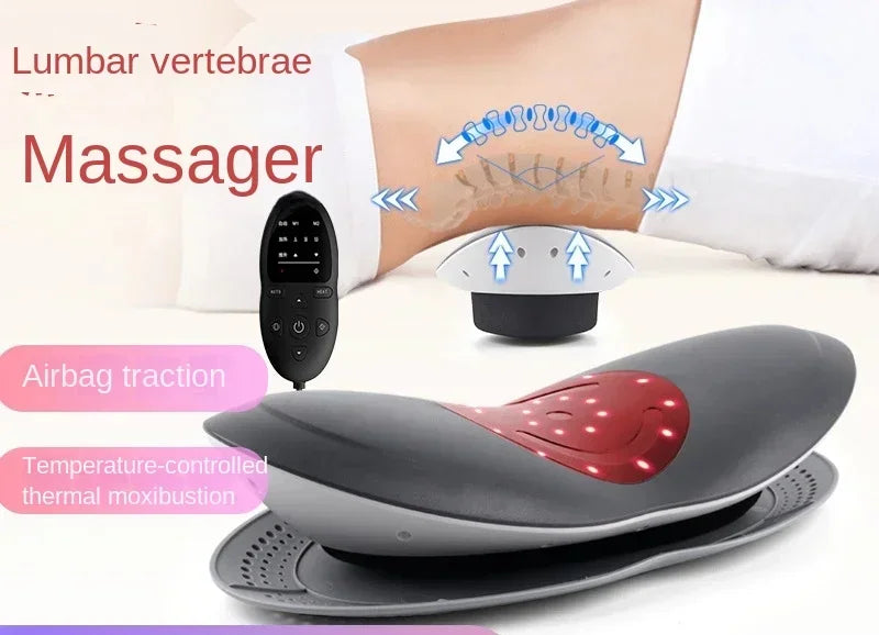 New Lumbar Massager Electric Vibration Hot Compress Lumbar Traction Apparatus Relaxing Home Lumbar Soothe