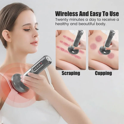 Electric Vacuum Suction Cup Cupping Massager GuaSha Anti Cellulite Beauty Health Scraping Infrared Heat Slimming Massage Machine