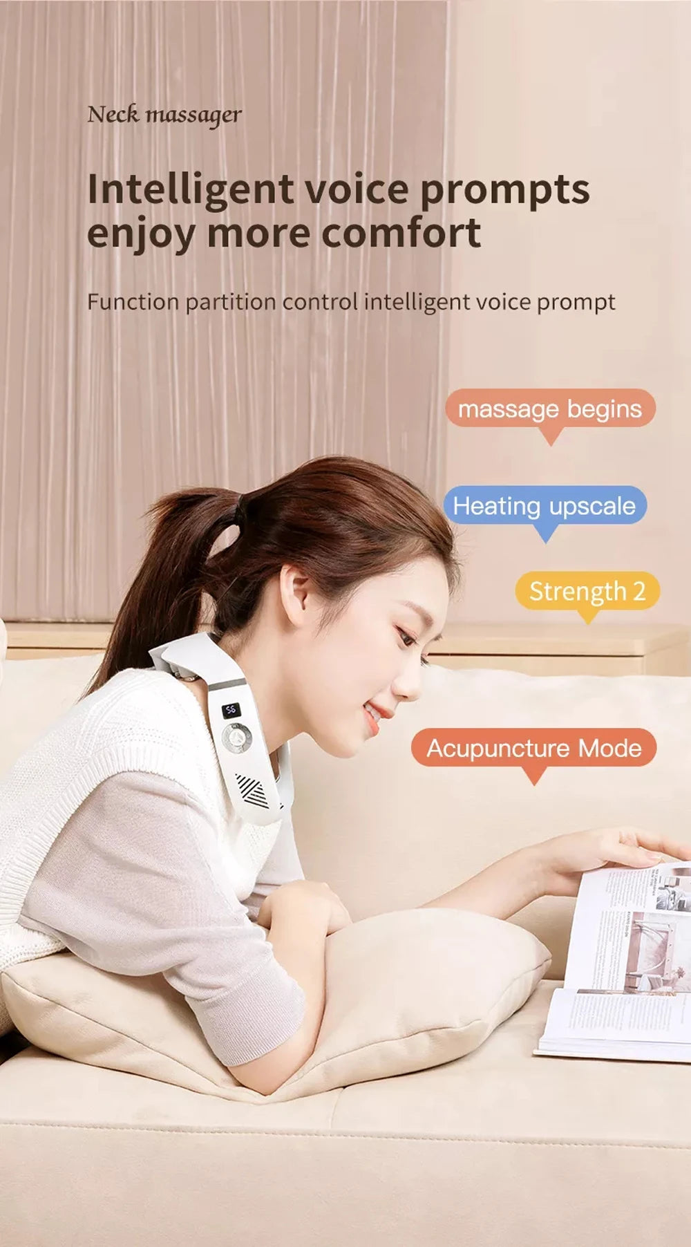 Smart Shoulder And Neck Massager Cervical Spine Physical Kneading Physiotherapy Massage Hot Compress Cooling Voice Neck Massager