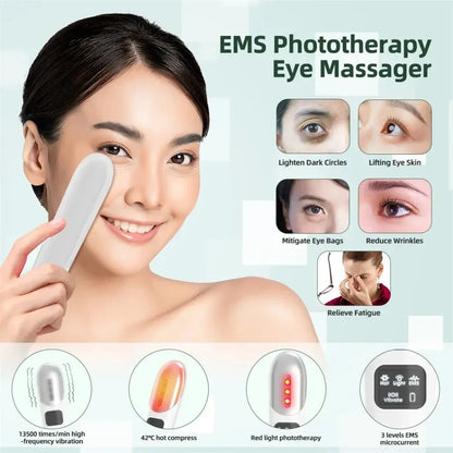 Electric Eye Massager ems Microcurrent Three Modes Constant Temperature Hot Compress Relax Eye Dark Circles Puffiness Skin care