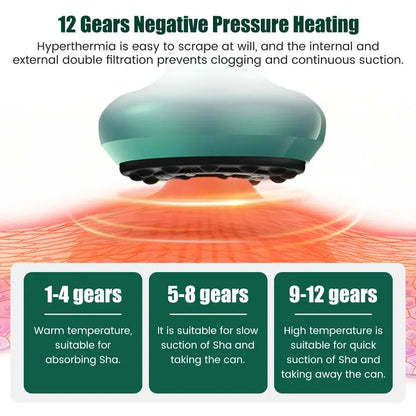 Electric Vacuum Suction Cup Cupping Massager GuaSha Anti Cellulite Beauty Health Scraping Infrared Heat Slimming Massage Machine