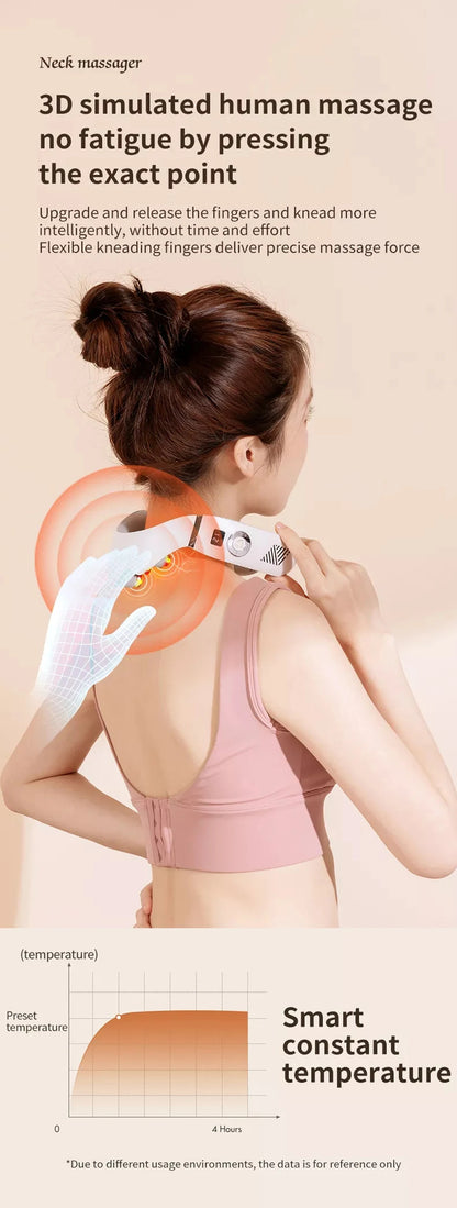 Smart Shoulder And Neck Massager Cervical Spine Physical Kneading Physiotherapy Massage Hot Compress Cooling Voice Neck Massager